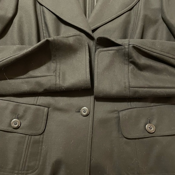 Ellen Tracy Black Blazer Cotton Spandex Wide Notch Collar Three Button Size 10 - Picture 8 of 10